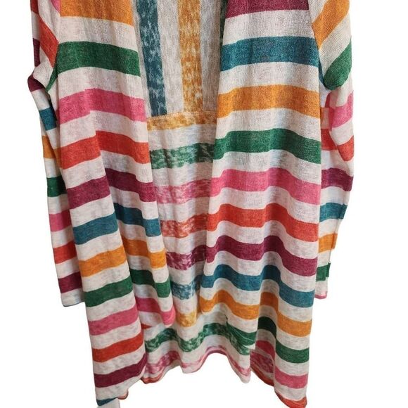 NWOT Andrée By Unit Medium Spring Striped Lightweight Cardigan - Picture 5 of 9